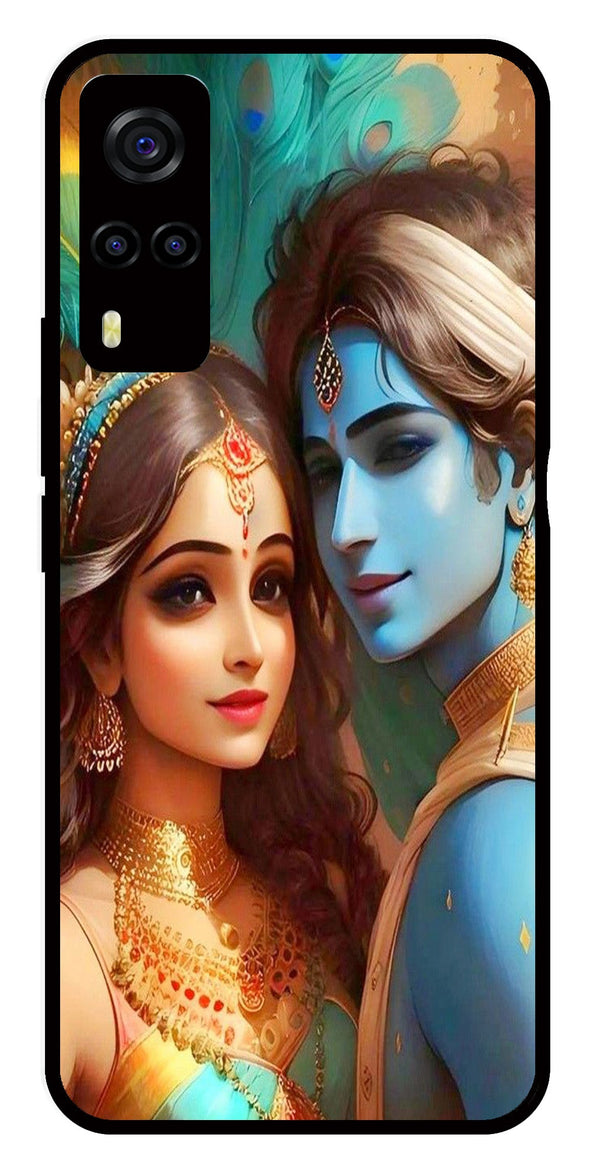 Lord Radha Krishna Metal Mobile Case for Vivo Y55s   (Design No -01)