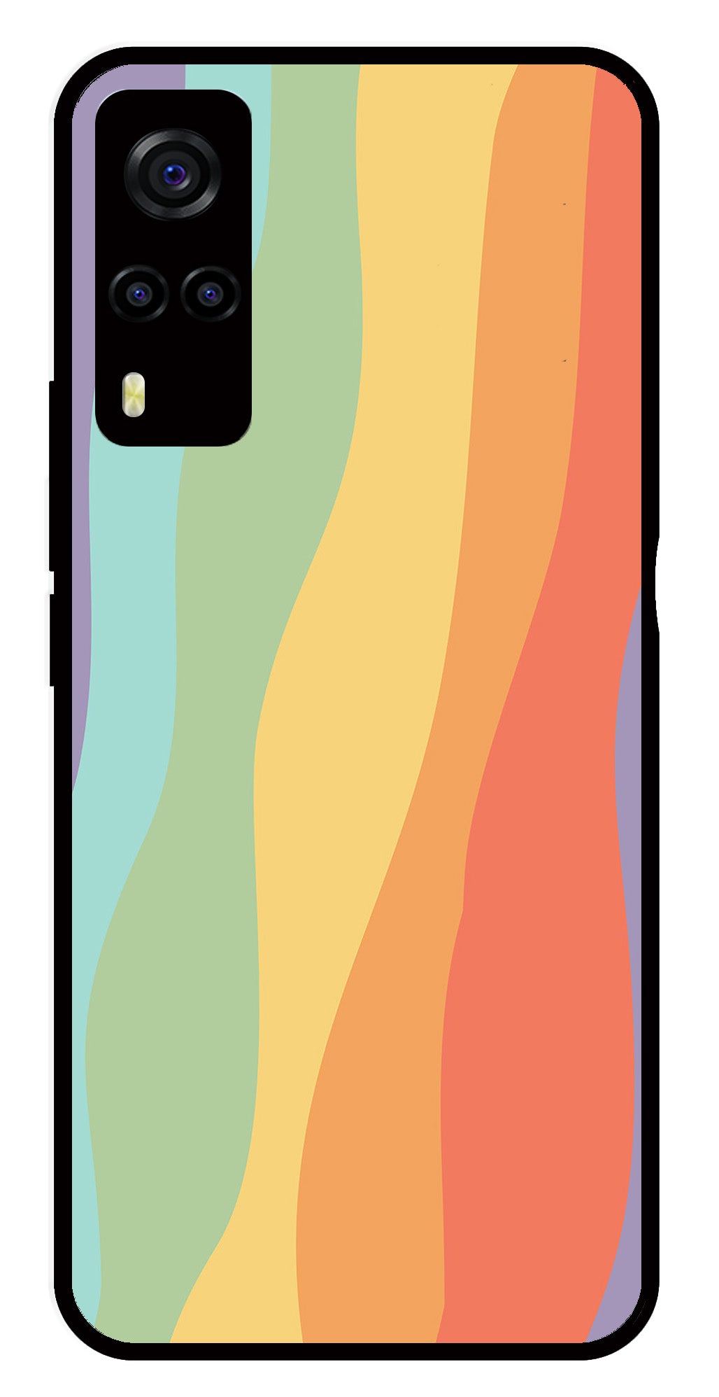 Muted Rainbow Metal Mobile Case for Vivo Y55s   (Design No -02)