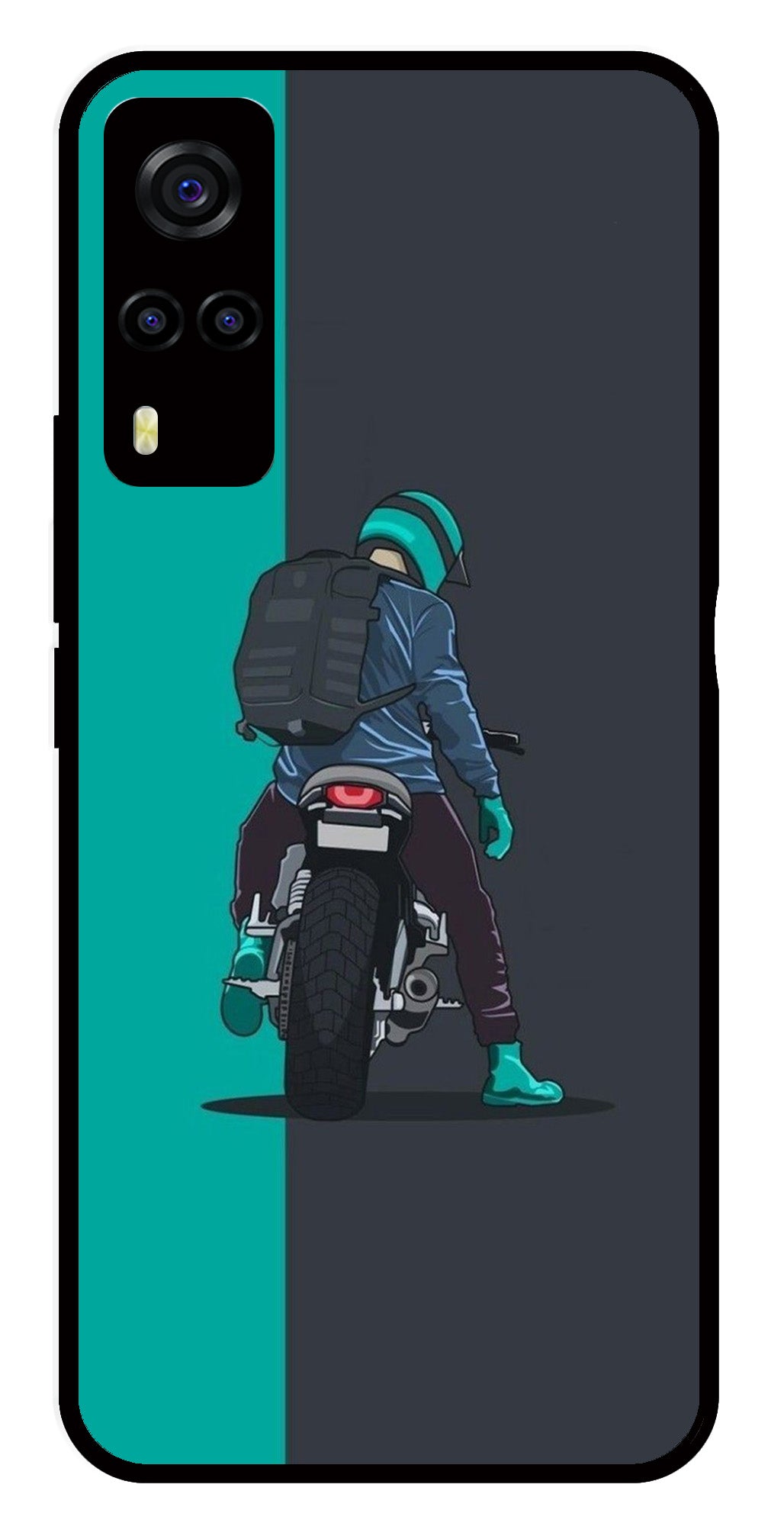 Bike Lover Metal Mobile Case for Vivo Y55s   (Design No -05)