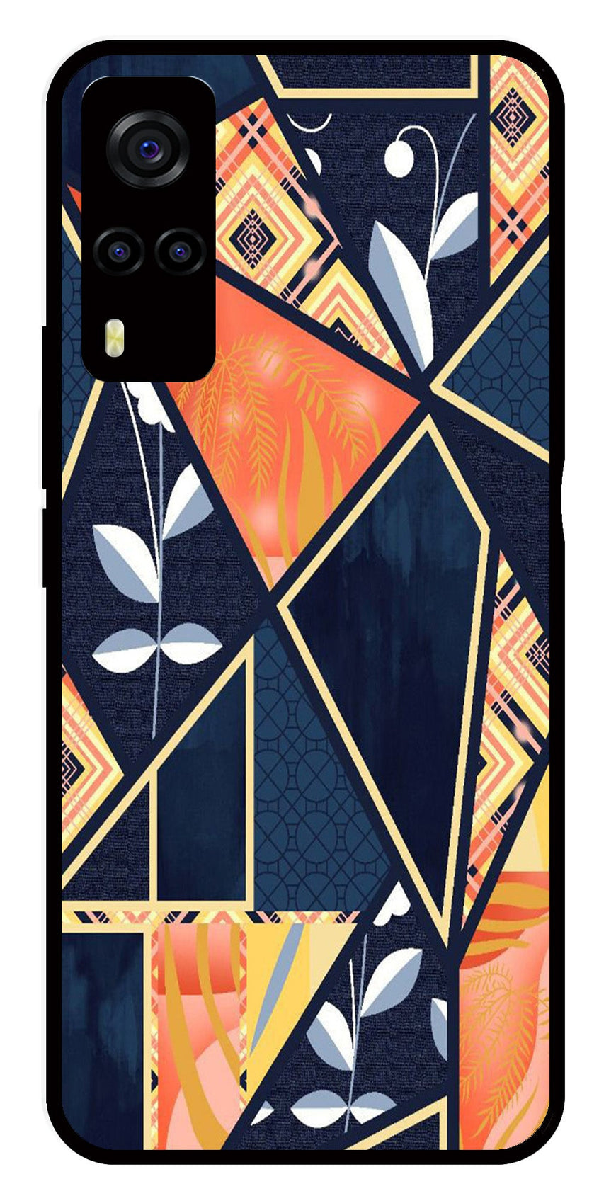 Marble Design Metal Mobile Case for Vivo Y55s   (Design No -07)