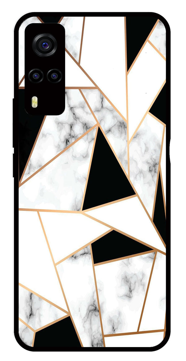 Marble Design2 Metal Mobile Case for Vivo Y55s   (Design No -08)