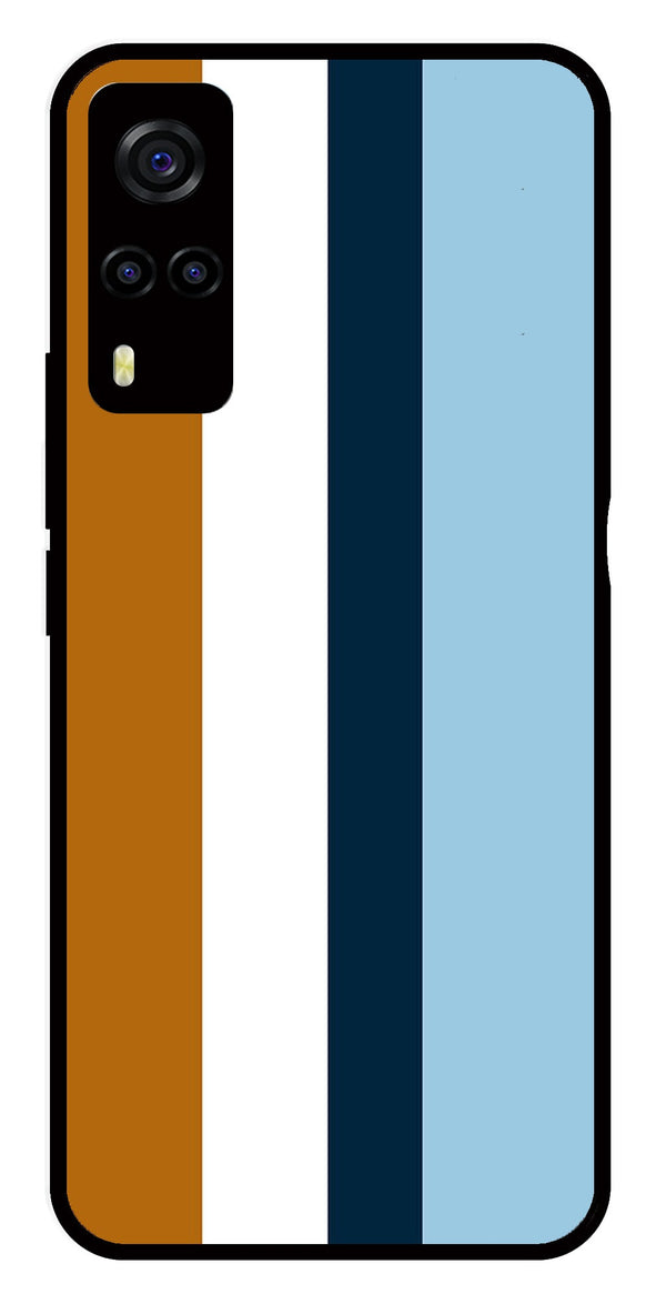 MultiColor Pattern Metal Mobile Case for Vivo Y55s   (Design No -17)