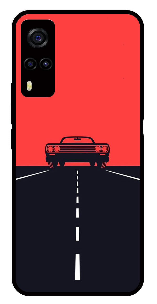 Car Lover Metal Mobile Case for Vivo Y55s   (Design No -21)