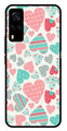 Hearts Pattern Metal Mobile Case for Vivo Y55s   (Design No -22)