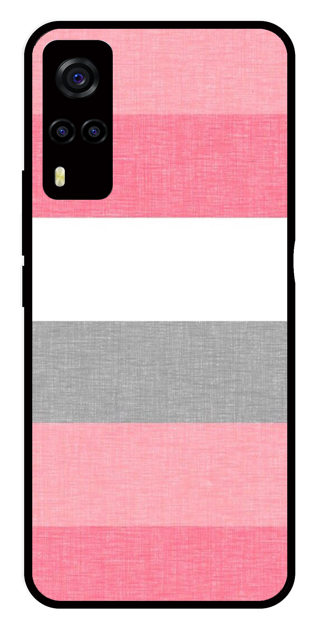 Pink Pattern Metal Mobile Case for Vivo Y55s   (Design No -23)