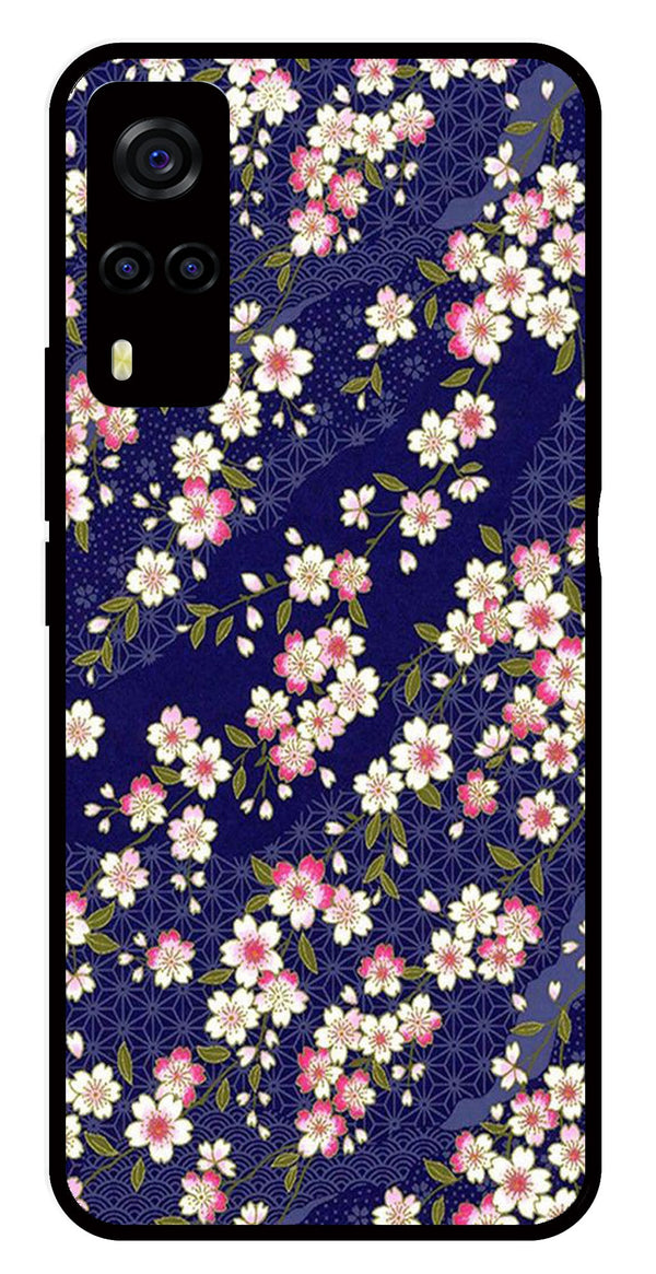 Flower Design Metal Mobile Case for Vivo Y55s   (Design No -25)
