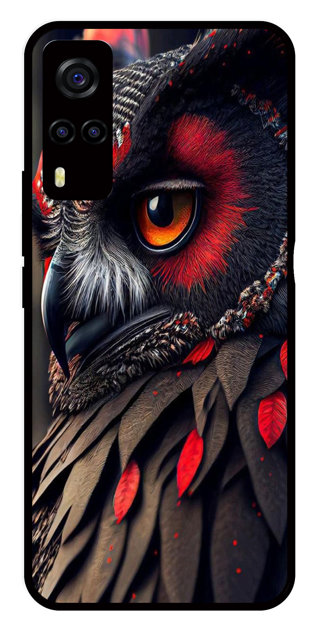 Owl Design Metal Mobile Case for Vivo Y55s   (Design No -26)