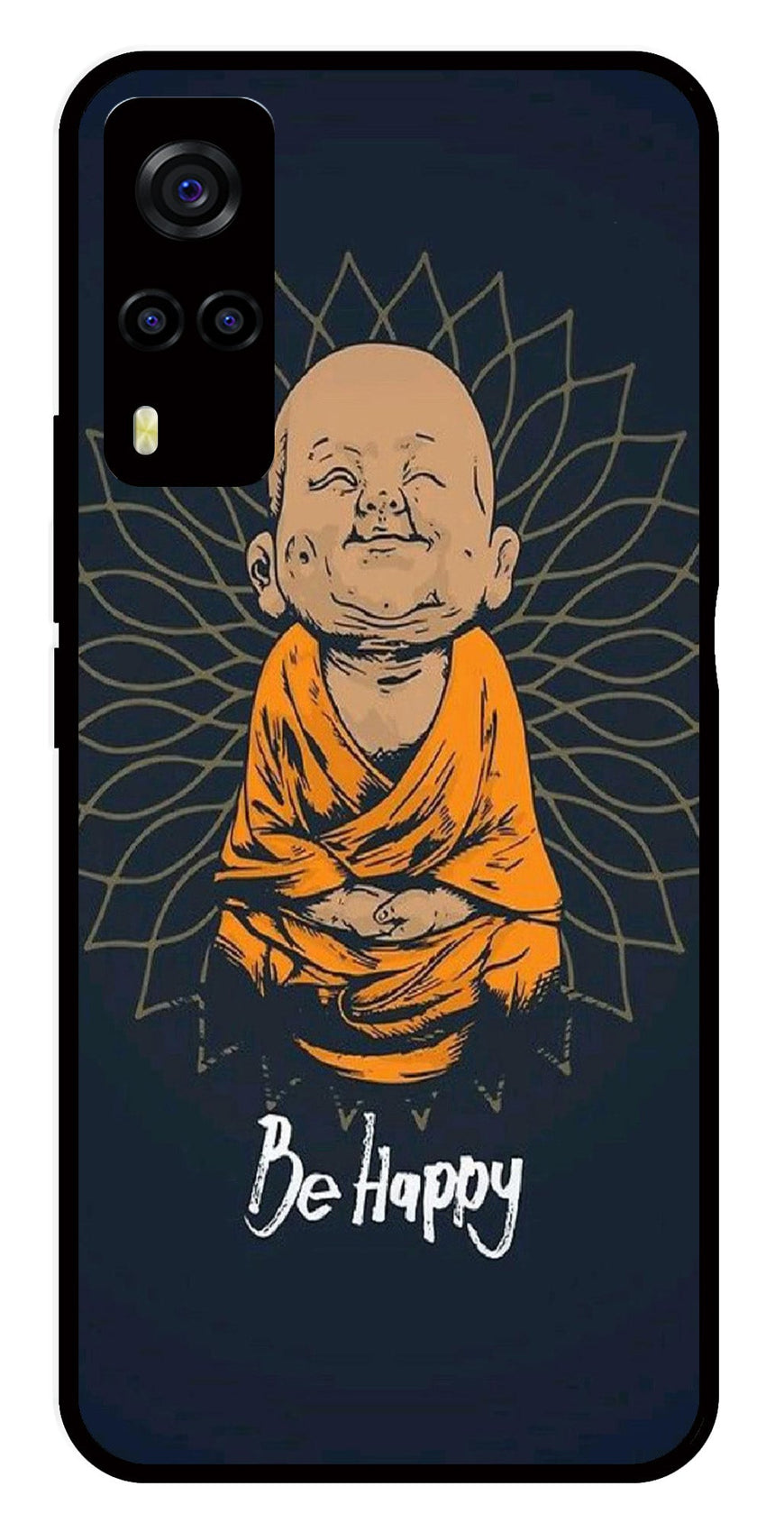 Be Happy Metal Mobile Case for Vivo Y55s   (Design No -27)