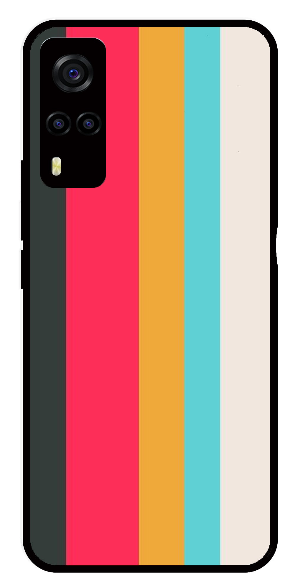 Muted Rainbow Metal Mobile Case for Vivo Y55s   (Design No -31)