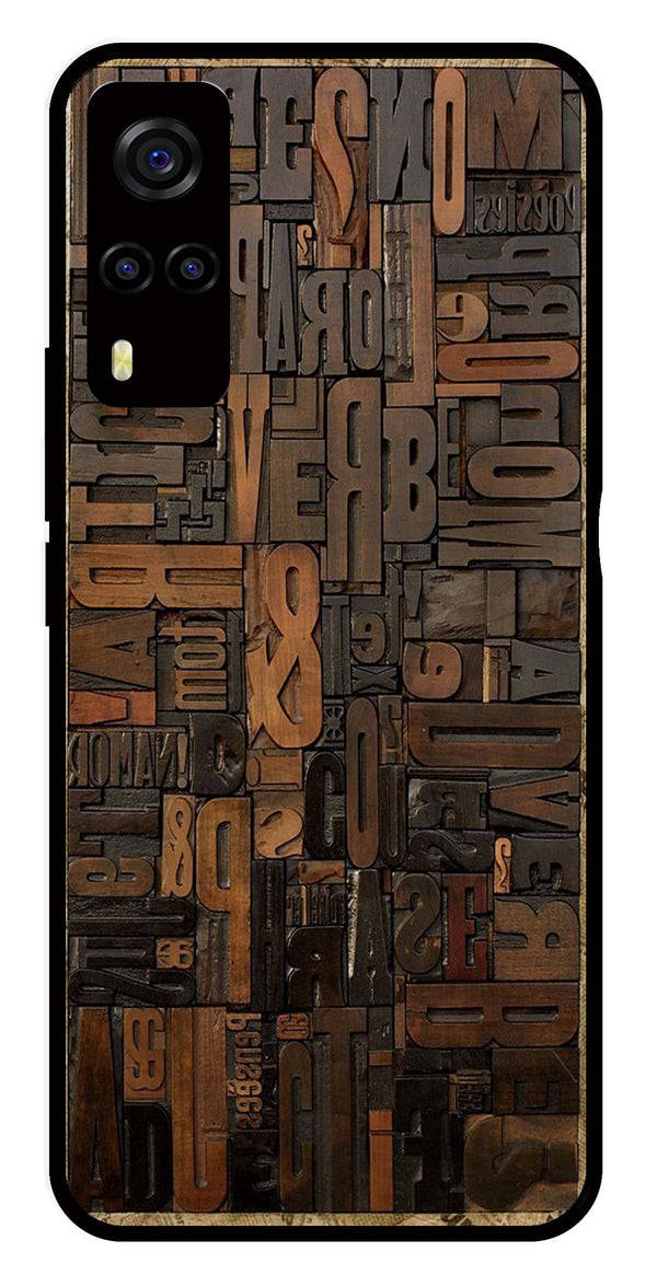Alphabets Metal Mobile Case for Vivo Y55s   (Design No -32)