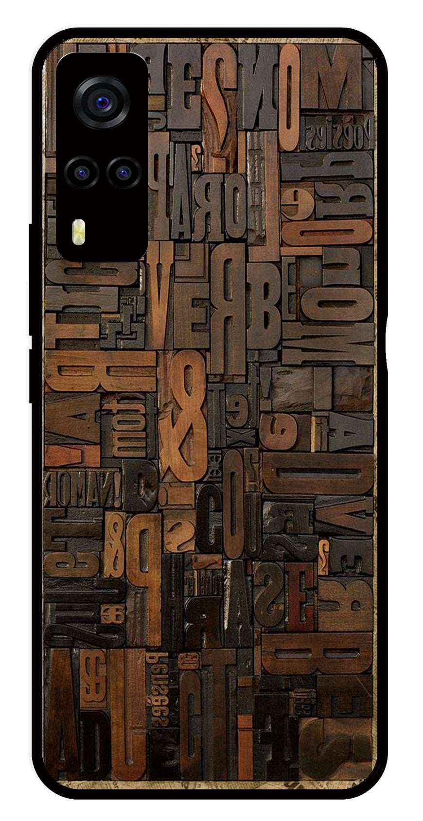 Alphabets Metal Mobile Case for Vivo Y55s   (Design No -32)