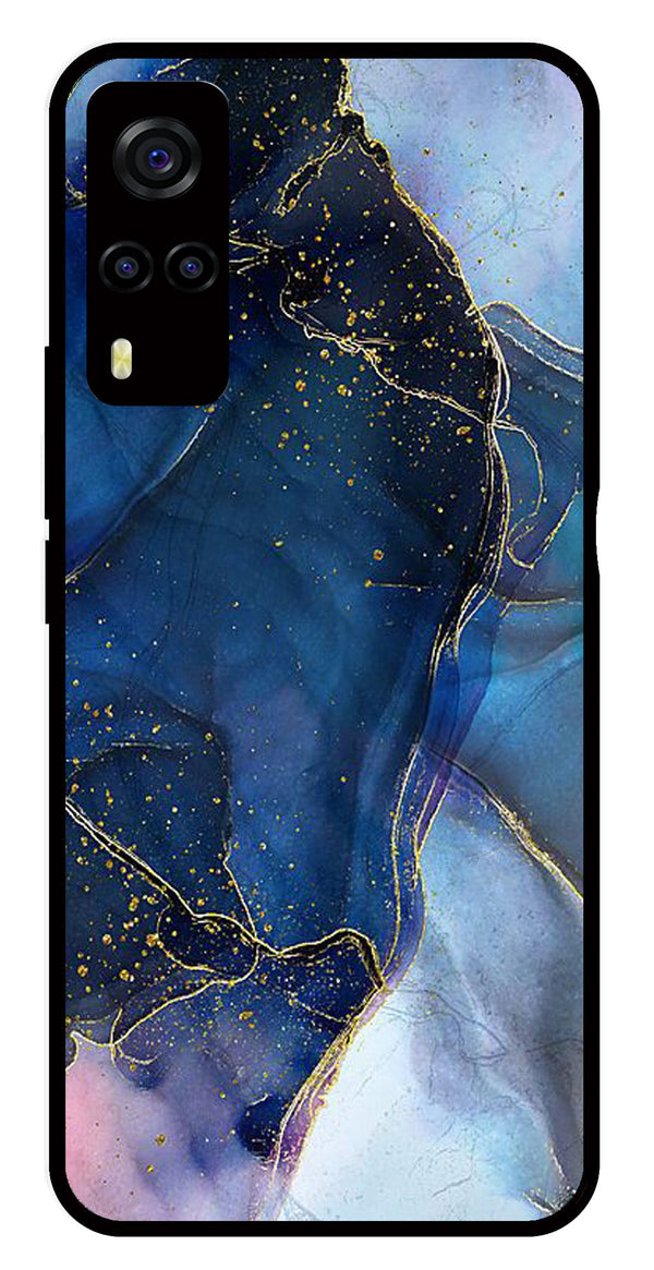 Blue Marble Metal Mobile Case for Vivo Y55s   (Design No -34)