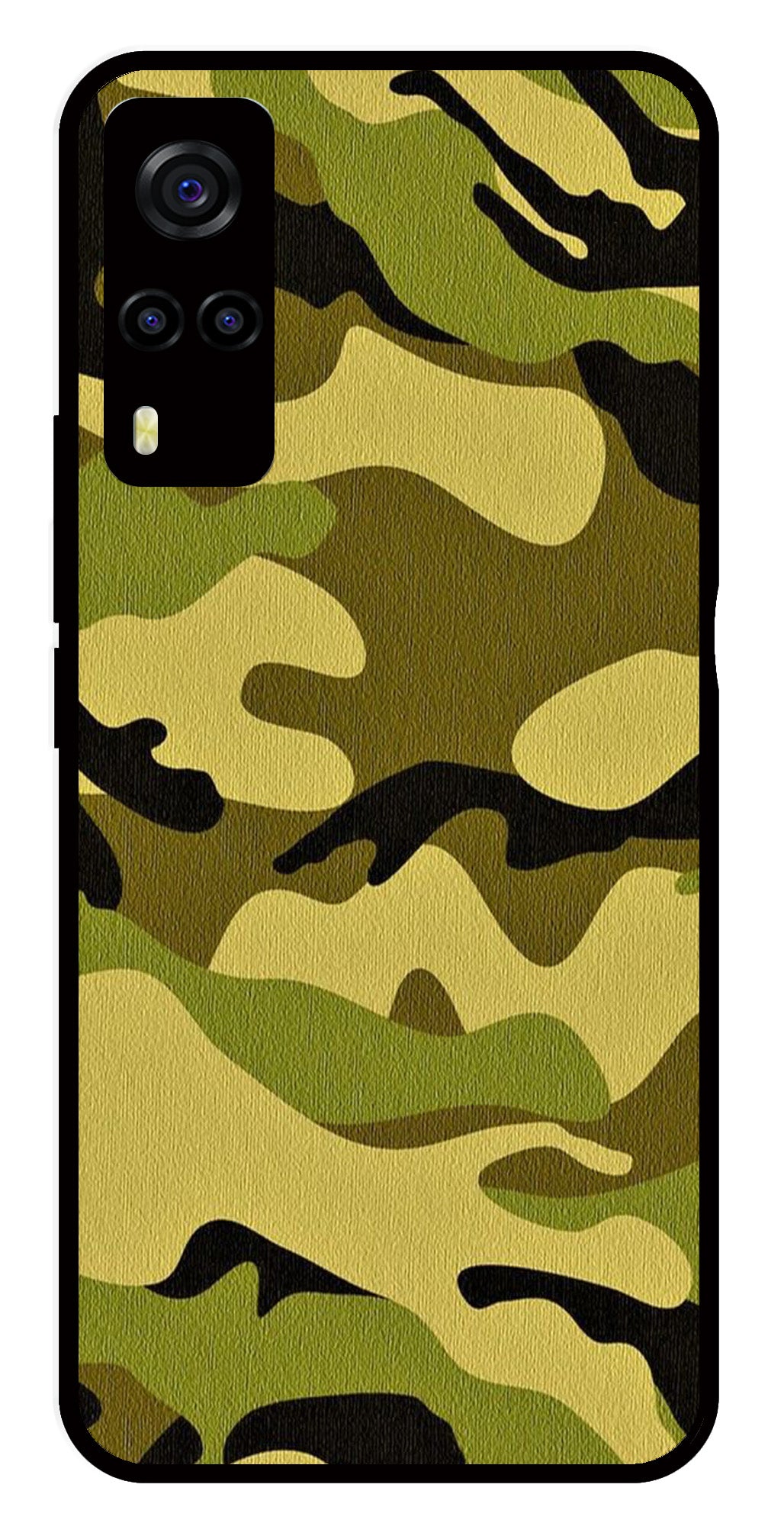 Army Pattern Metal Mobile Case for Vivo Y55s   (Design No -35)
