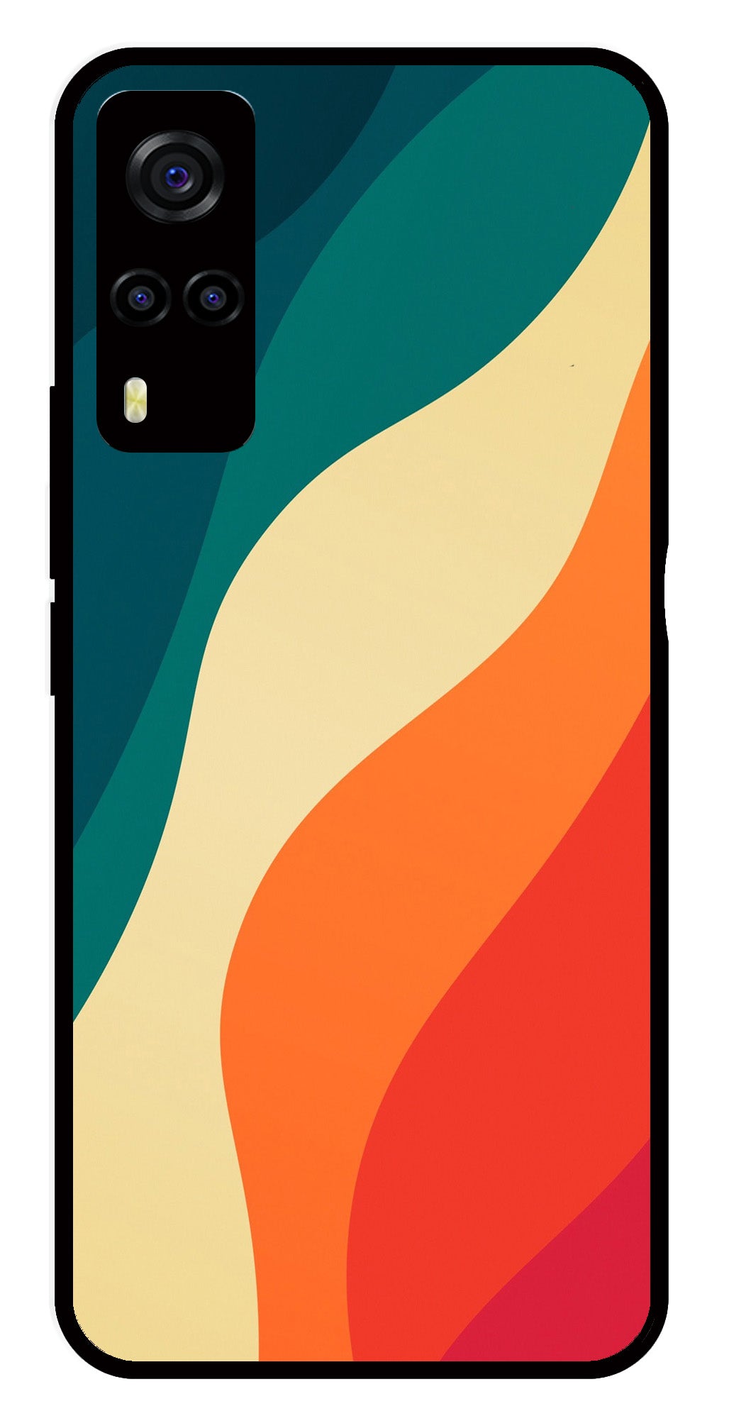 Muted Rainbow Metal Mobile Case for Vivo Y55s   (Design No -39)