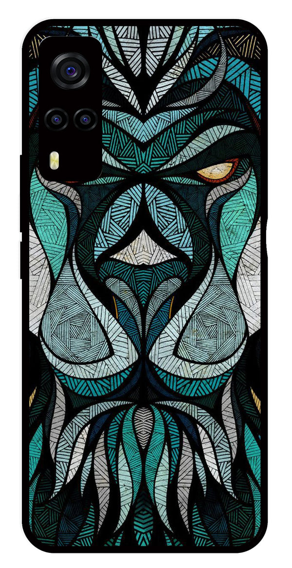 Lion Pattern Metal Mobile Case for Vivo Y55s   (Design No -40)