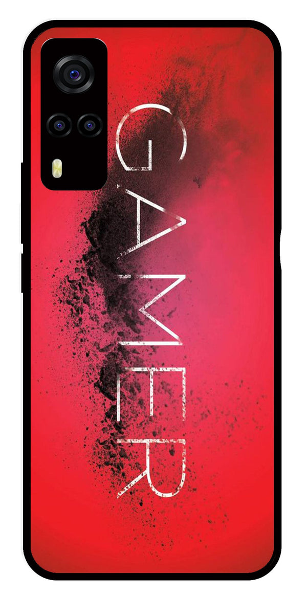 Gamer Pattern Metal Mobile Case for Vivo Y55s   (Design No -41)