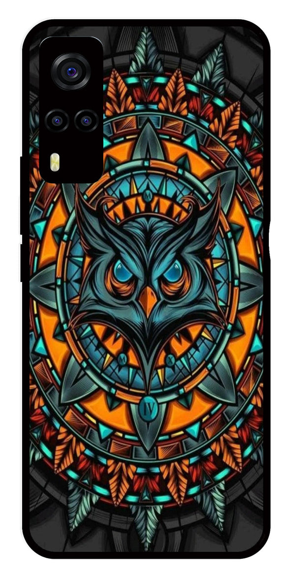 Owl Pattern Metal Mobile Case for Vivo Y55s   (Design No -42)