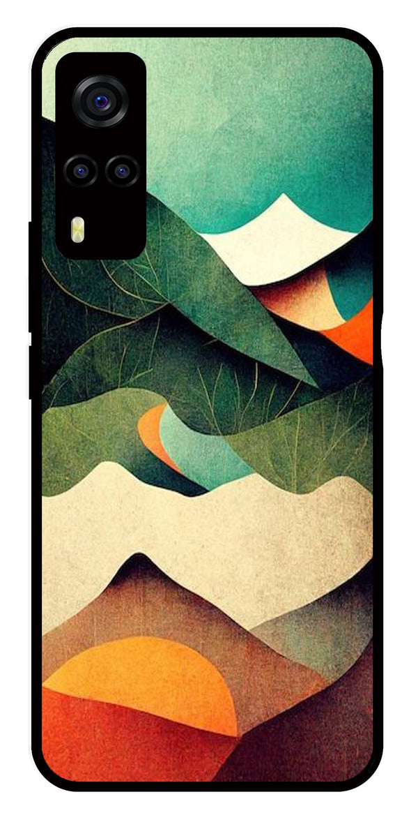 MultiColor Pattern Metal Mobile Case for Vivo Y55s   (Design No -43)