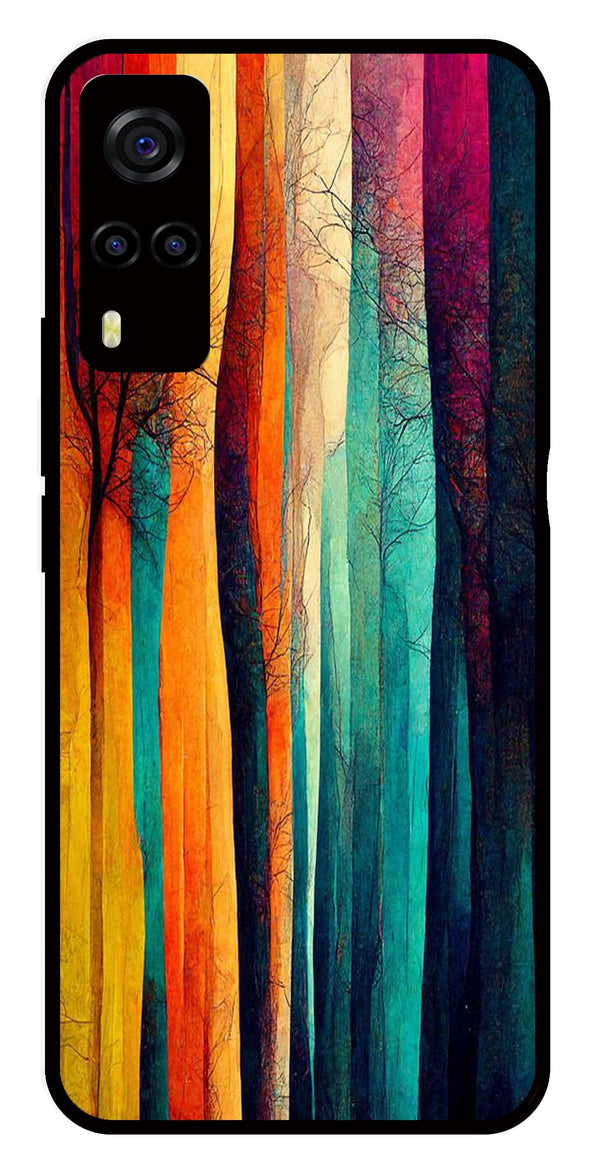 Modern Art Colorful Metal Mobile Case for Vivo Y55s   (Design No -47)