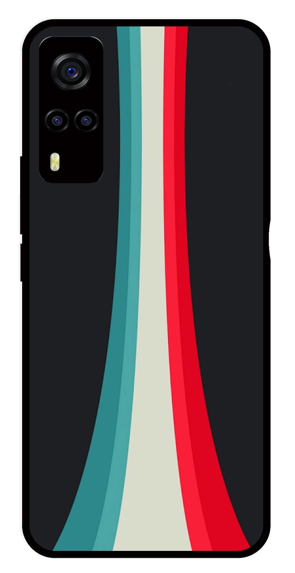 Modern Art Colorful Metal Mobile Case for Vivo Y55s   (Design No -48)