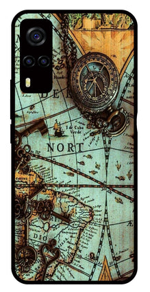 Map Design Metal Mobile Case for Vivo Y55s