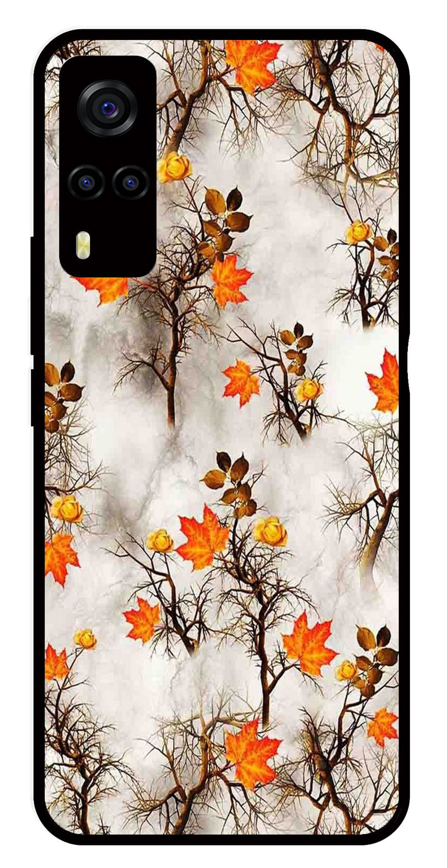Autumn leaves Metal Mobile Case for Vivo Y55s   (Design No -55)