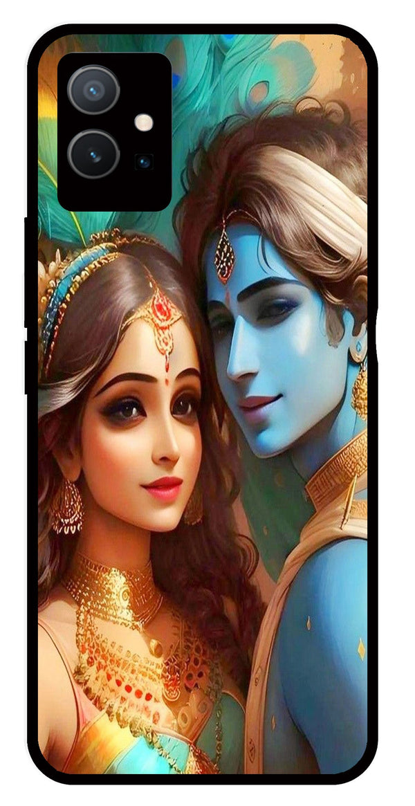 Lord Radha Krishna Metal Mobile Case for Vivo Y33s 5G   (Design No -01)
