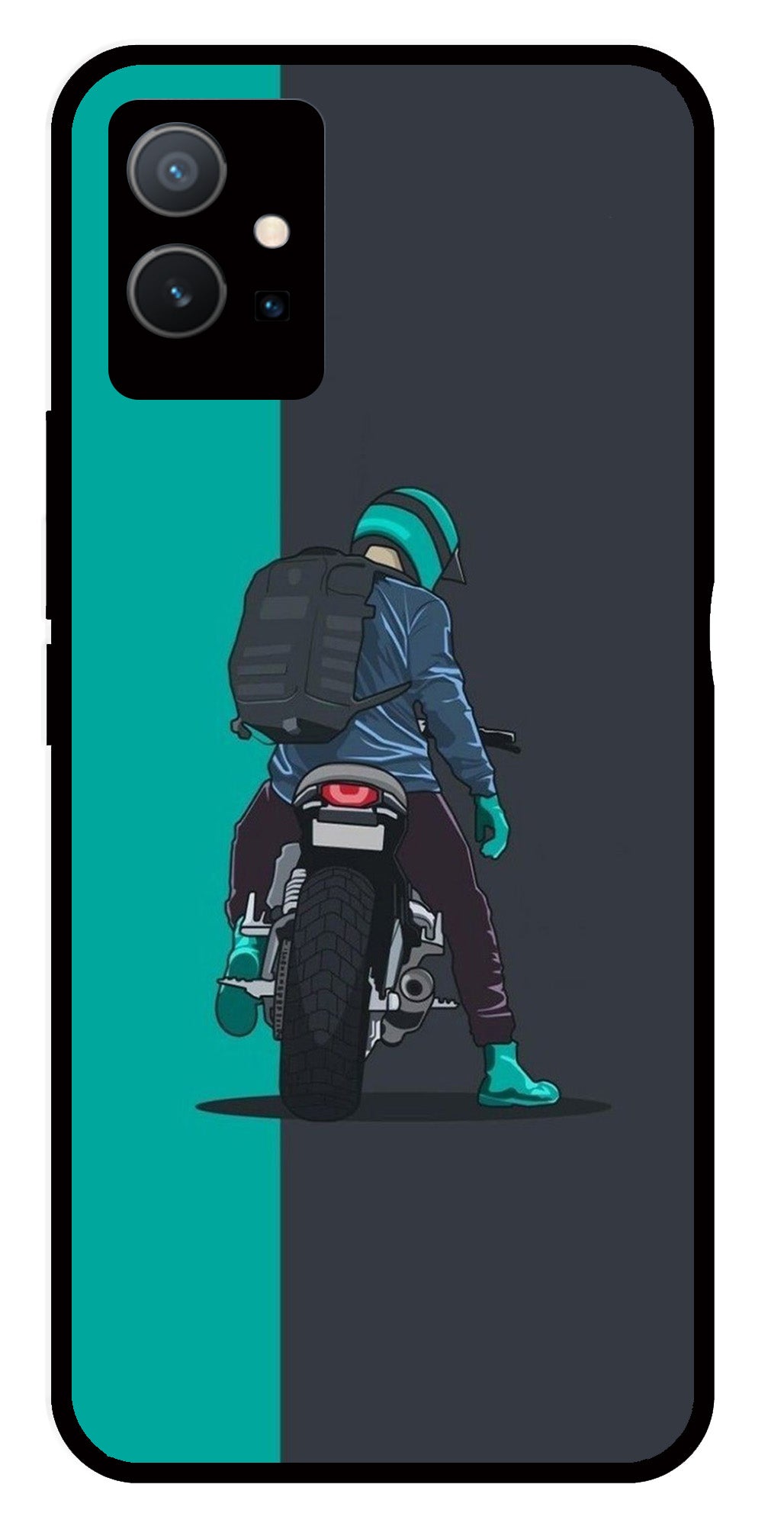 Bike Lover Metal Mobile Case for Vivo Y33s 5G   (Design No -05)