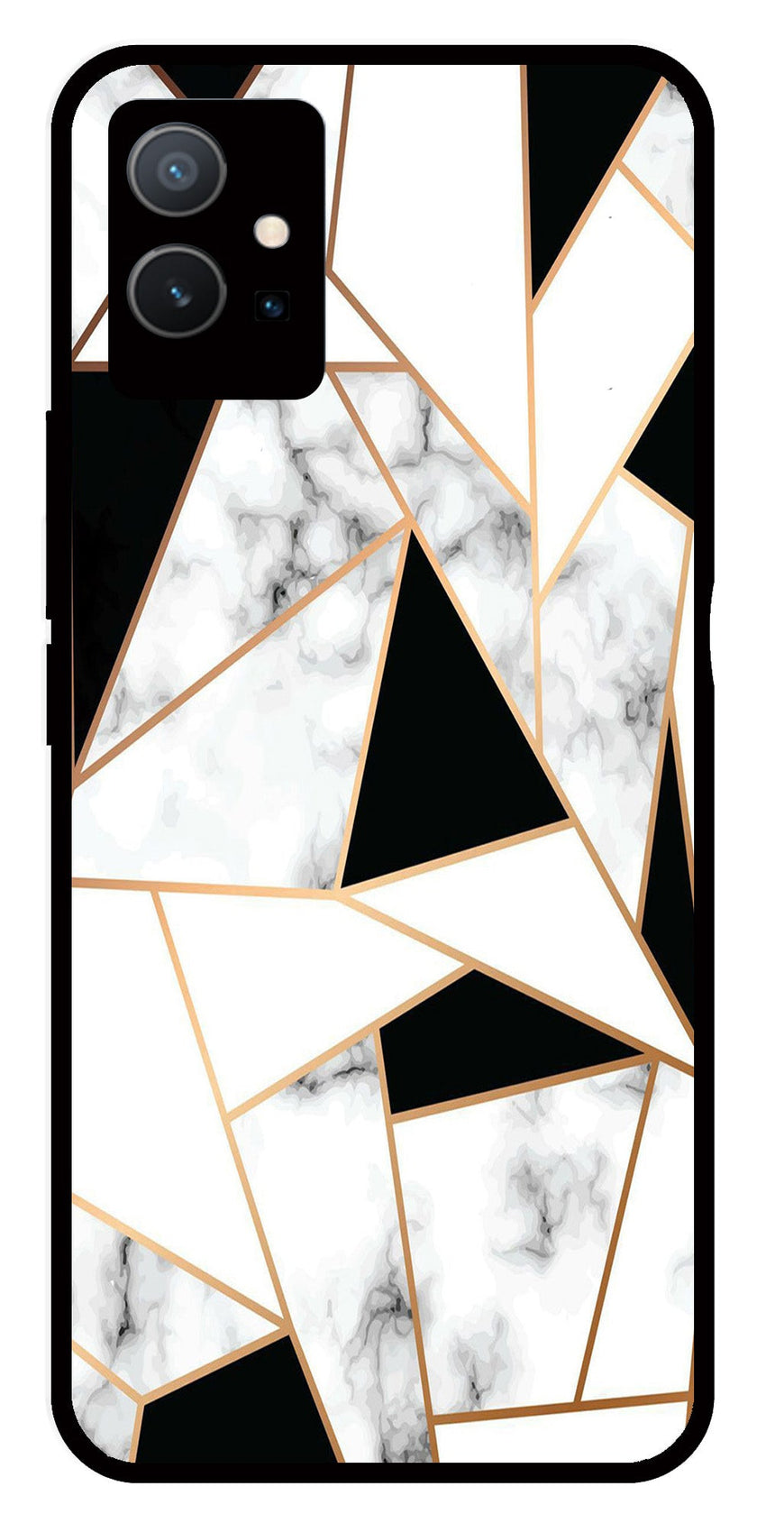 Marble Design2 Metal Mobile Case for Vivo Y55   (Design No -08)