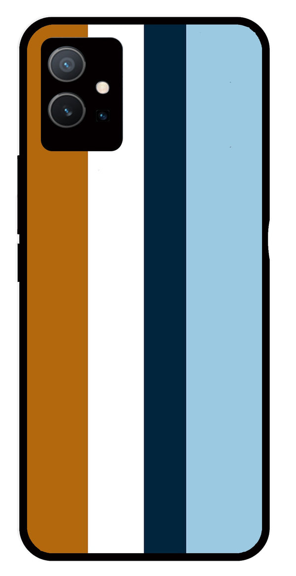 MultiColor Pattern Metal Mobile Case for Vivo Y33s 5G   (Design No -17)