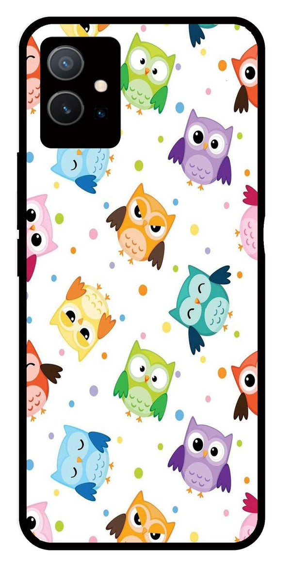 Owls Pattern Metal Mobile Case for Vivo Y33s 5G   (Design No -20)