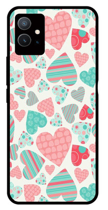 Hearts Pattern Metal Mobile Case for Vivo Y55