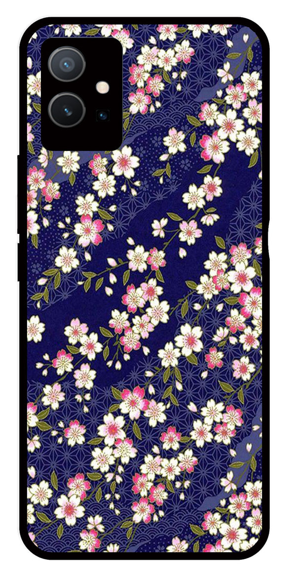 Flower Design Metal Mobile Case for Vivo Y33s 5G   (Design No -25)
