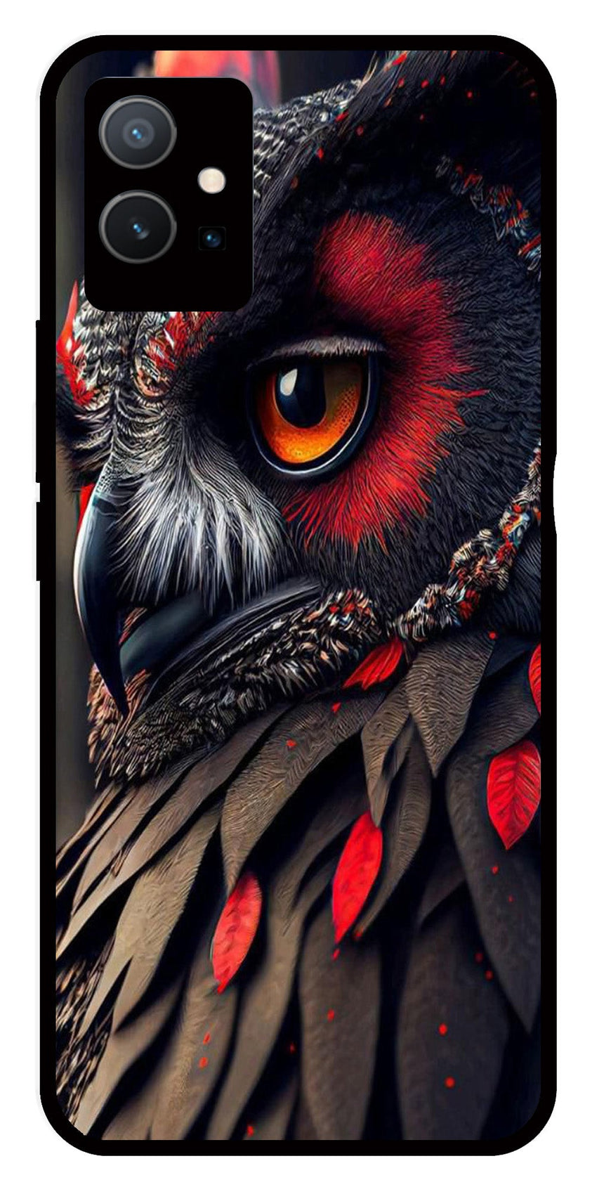 Owl Design Metal Mobile Case for Vivo Y55   (Design No -26)