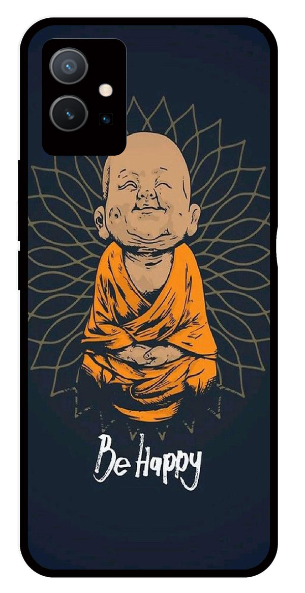 Be Happy Metal Mobile Case for Vivo Y33s 5G   (Design No -27)