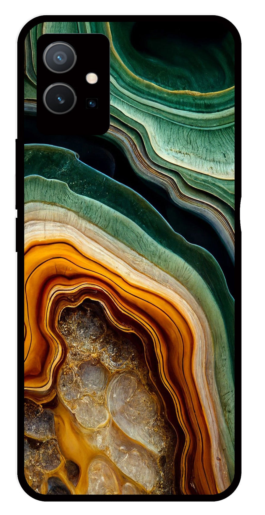 Marble Design Metal Mobile Case for Vivo Y33s 5G   (Design No -28)