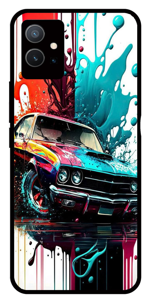 Vintage Car Metal Mobile Case for Vivo Y33s 5G   (Design No -29)