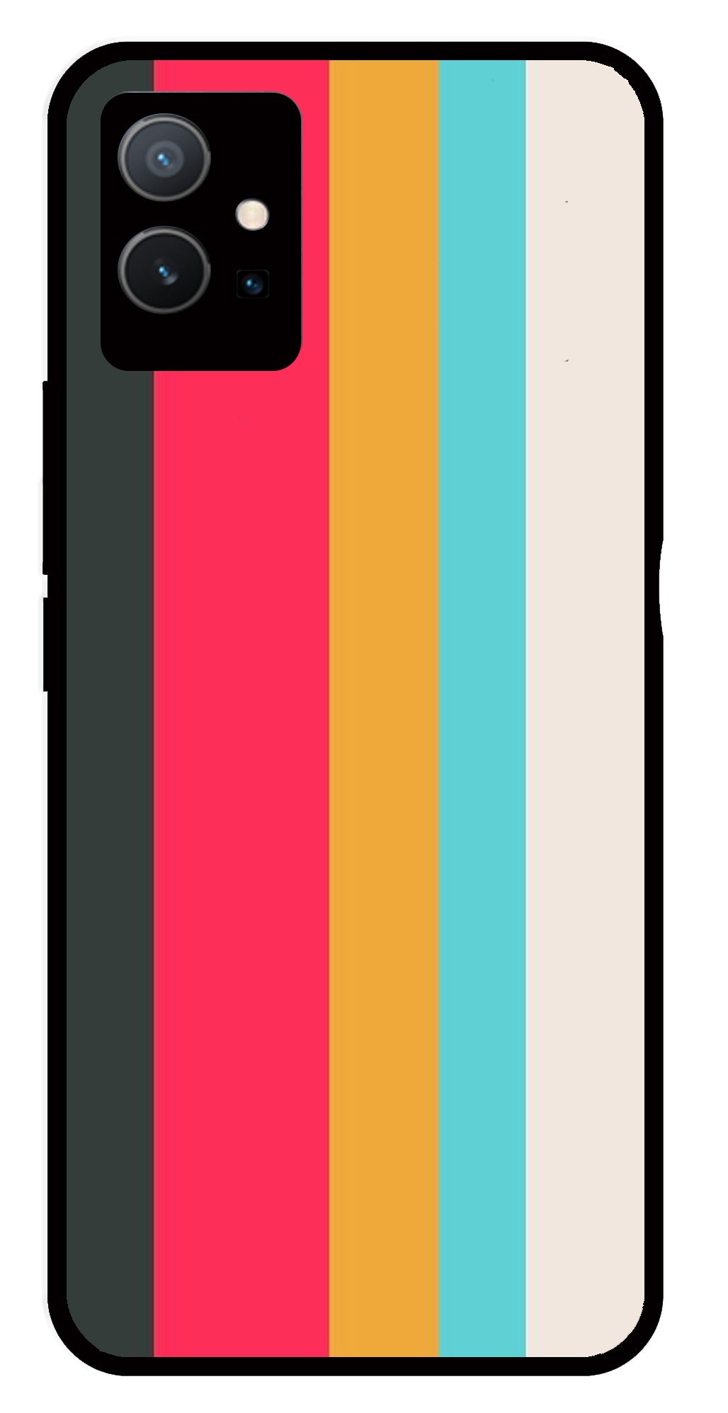 Muted Rainbow Metal Mobile Case for Vivo Y33s 5G   (Design No -31)