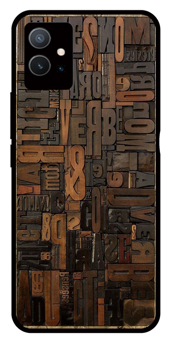 Alphabets Metal Mobile Case for Vivo Y33s 5G   (Design No -32)