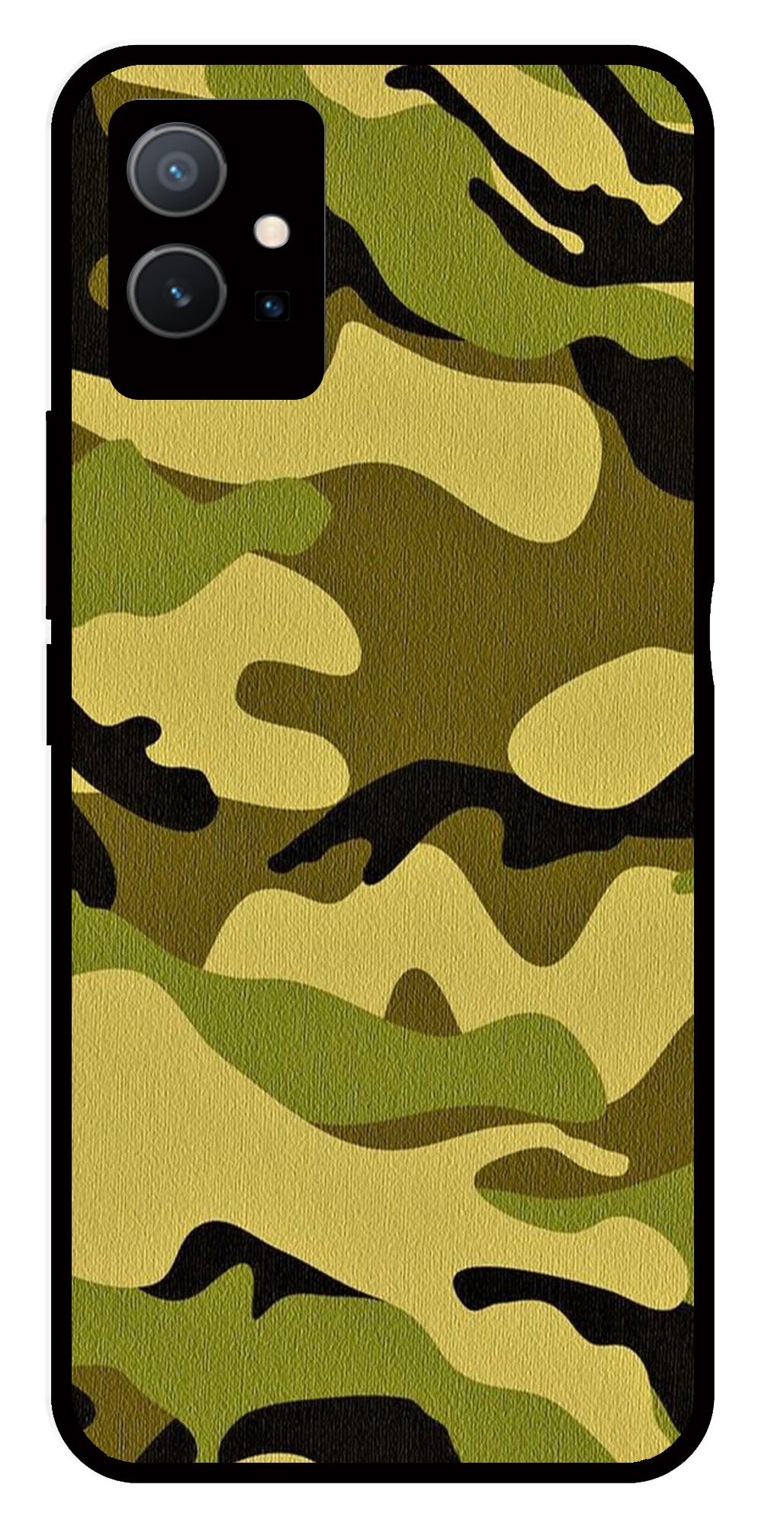 Army Pattern Metal Mobile Case for Vivo Y33s 5G   (Design No -35)