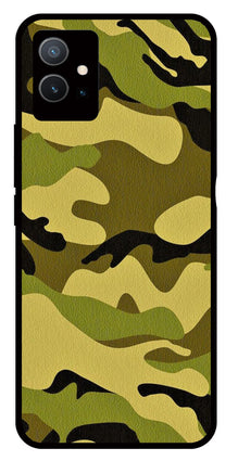 Army Pattern Metal Mobile Case for Vivo Y33s 5G