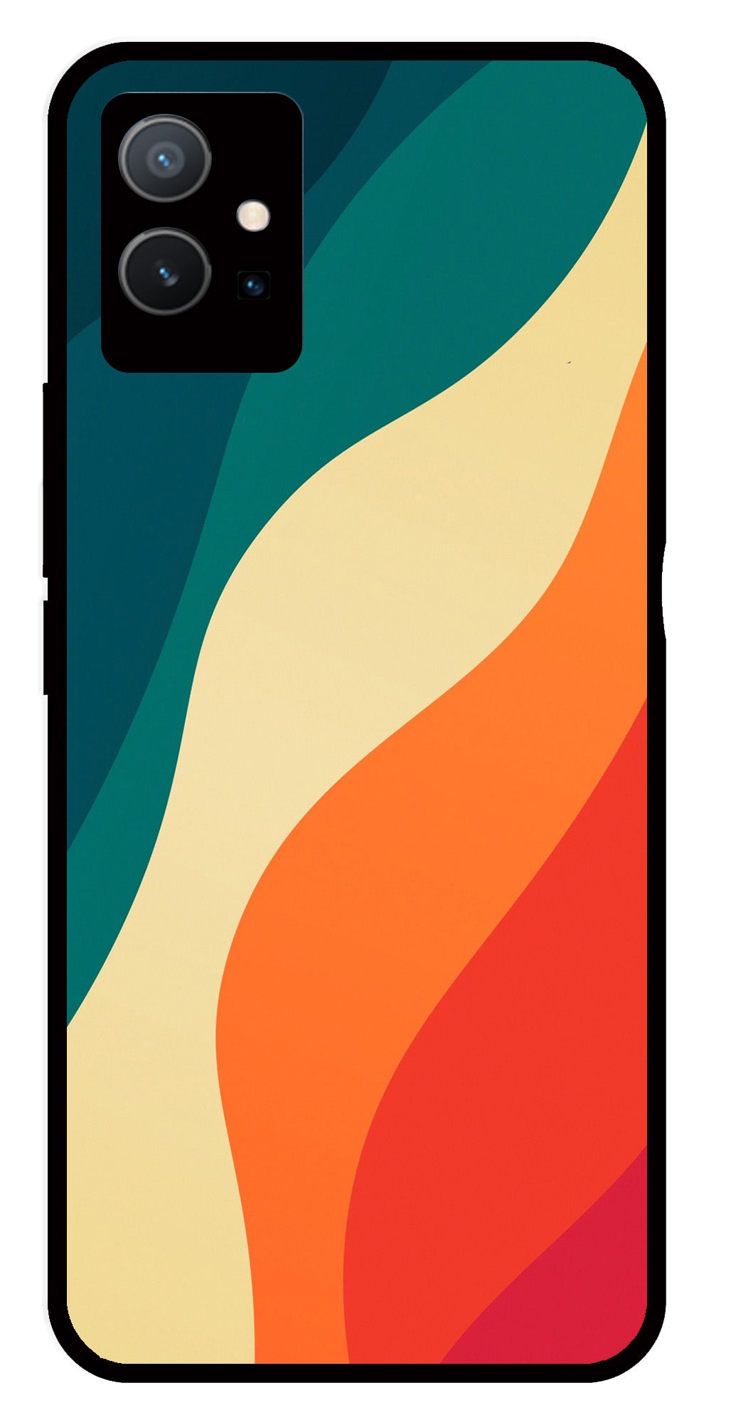Muted Rainbow Metal Mobile Case for Vivo Y33s 5G   (Design No -39)