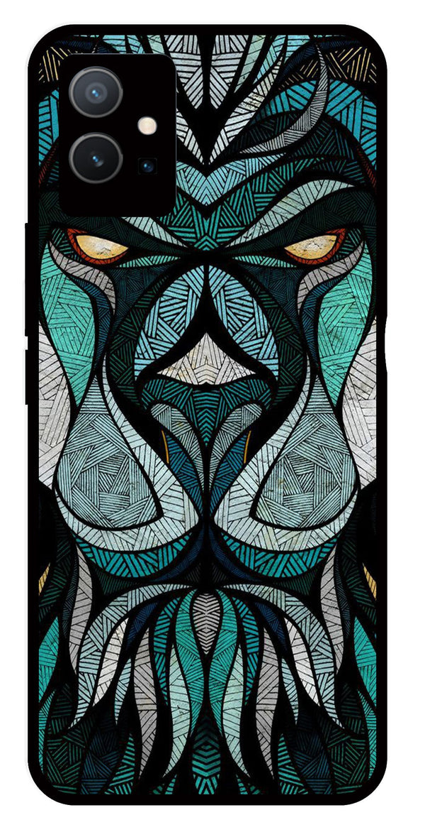 Lion Pattern Metal Mobile Case for Vivo Y33s 5G   (Design No -40)