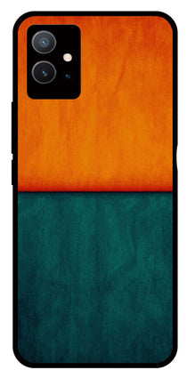 Orange Green Pattern Metal Mobile Case for Vivo Y33s 5G