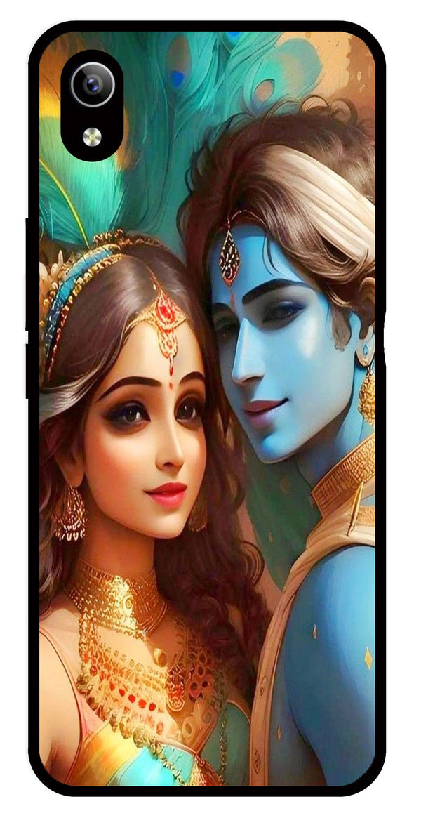Lord Radha Krishna Metal Mobile Case for Vivo Y90   (Design No -01)