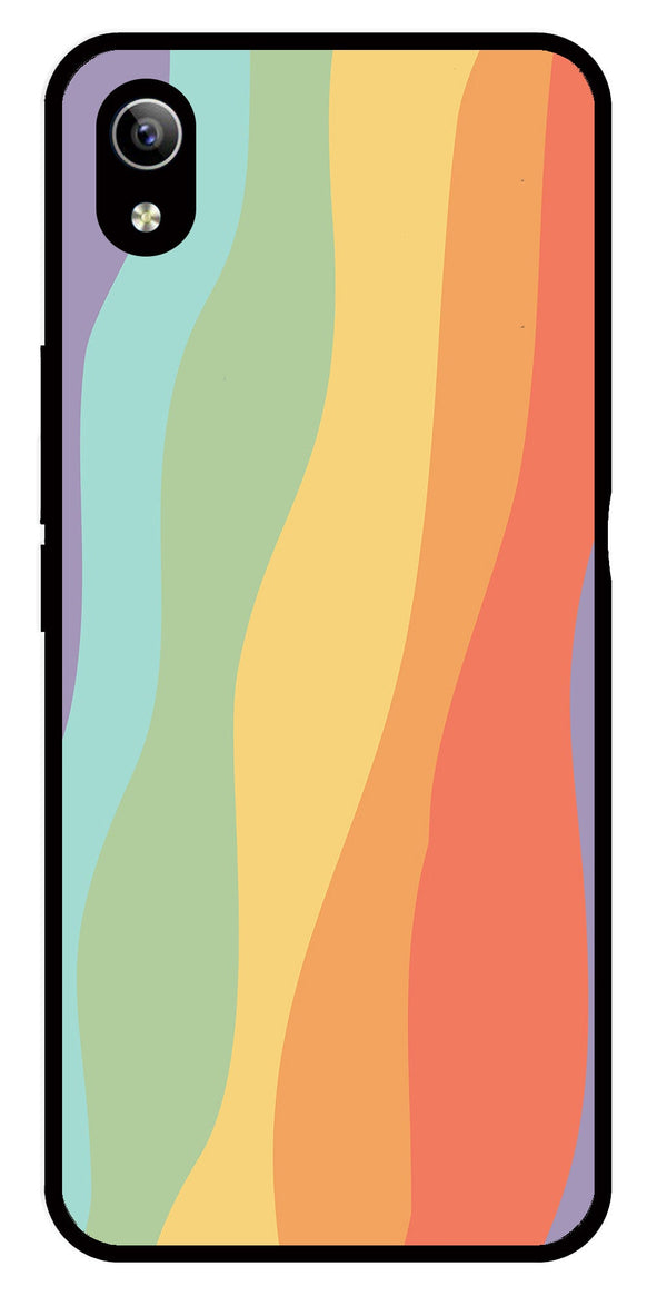 Muted Rainbow Metal Mobile Case for Vivo Y90   (Design No -02)