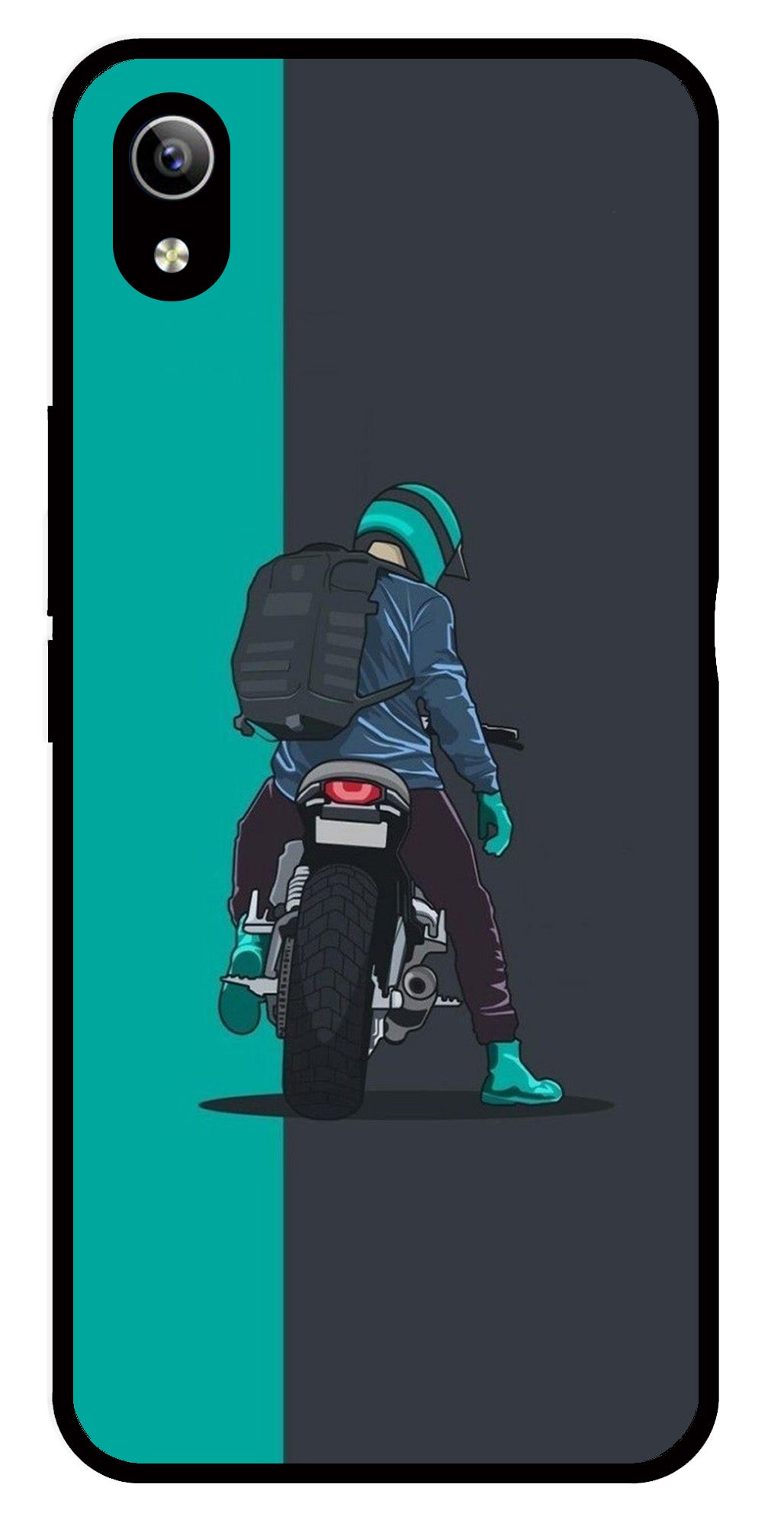 Bike Lover Metal Mobile Case for Vivo Y90   (Design No -05)