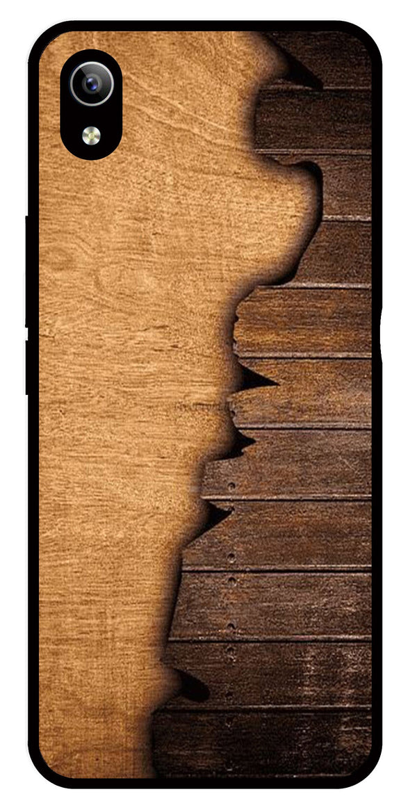 Wooden Design Metal Mobile Case for Vivo Y90   (Design No -13)
