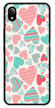 Hearts Pattern Metal Mobile Case for Vivo Y91i   (Design No -22)