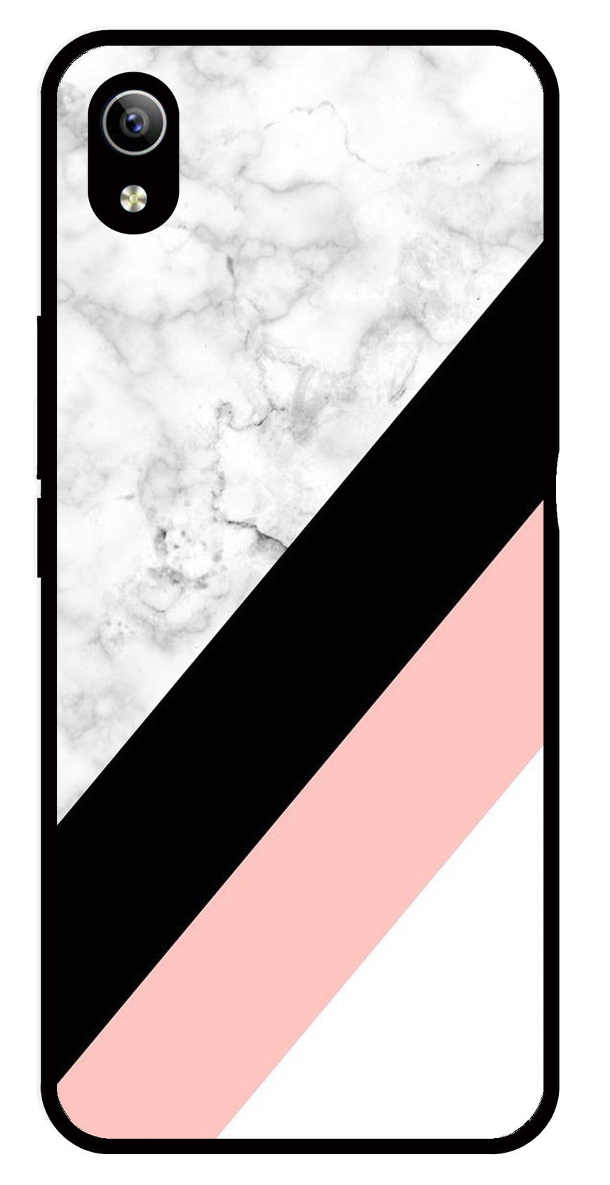 Marble Design Metal Mobile Case for Vivo Y90   (Design No -24)